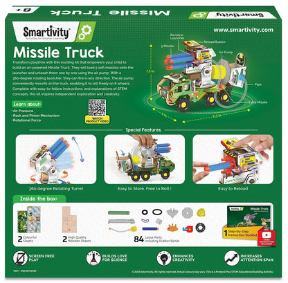Smartivity DIY Military Vehicle STEM Set – Army Truck with Missile Launch for Kids 8–14 - Jaiman Toys
