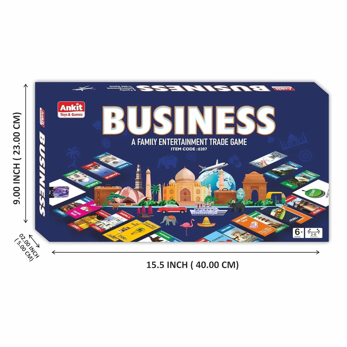 Ankit Toys Business Board Game – 38×38 cm Indian Real Estate Strategy Game for Kids & Families