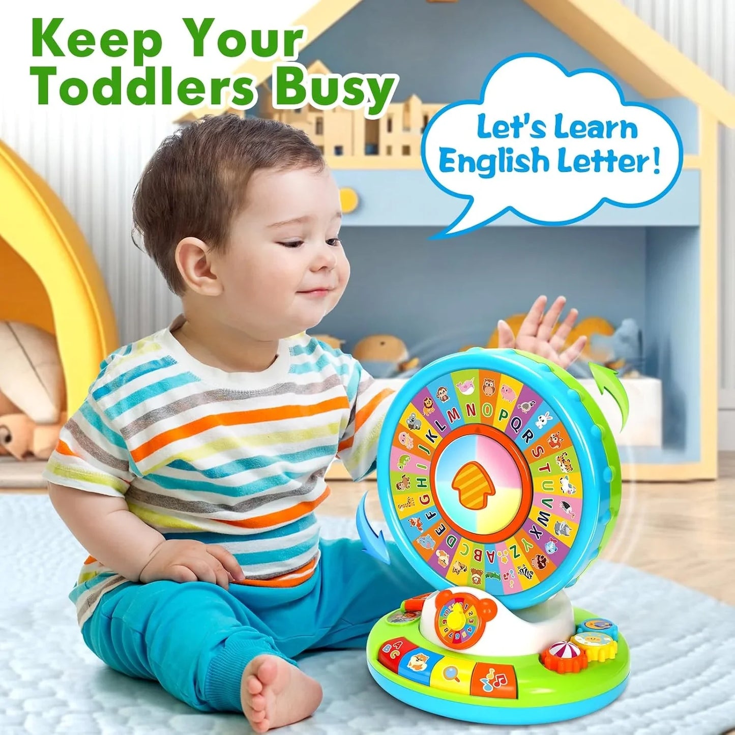 Musical Spin & Sing Alphabet Zoo Infant Toys– Interactive Learning Toy for Toddlers Ages 6–18 Months | Educational Gift for Baby Boys & Girls (1–3 Years) - Jaiman Toys