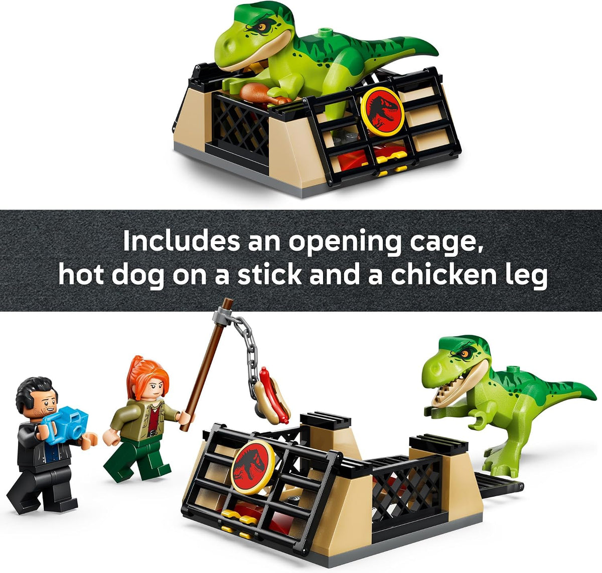 LEGO 77978 Jurassic World Young T. rex Transport Truck – Dinosaur Rescue Toy with Truck, ATV & 2 Minifigures, Ages 4+