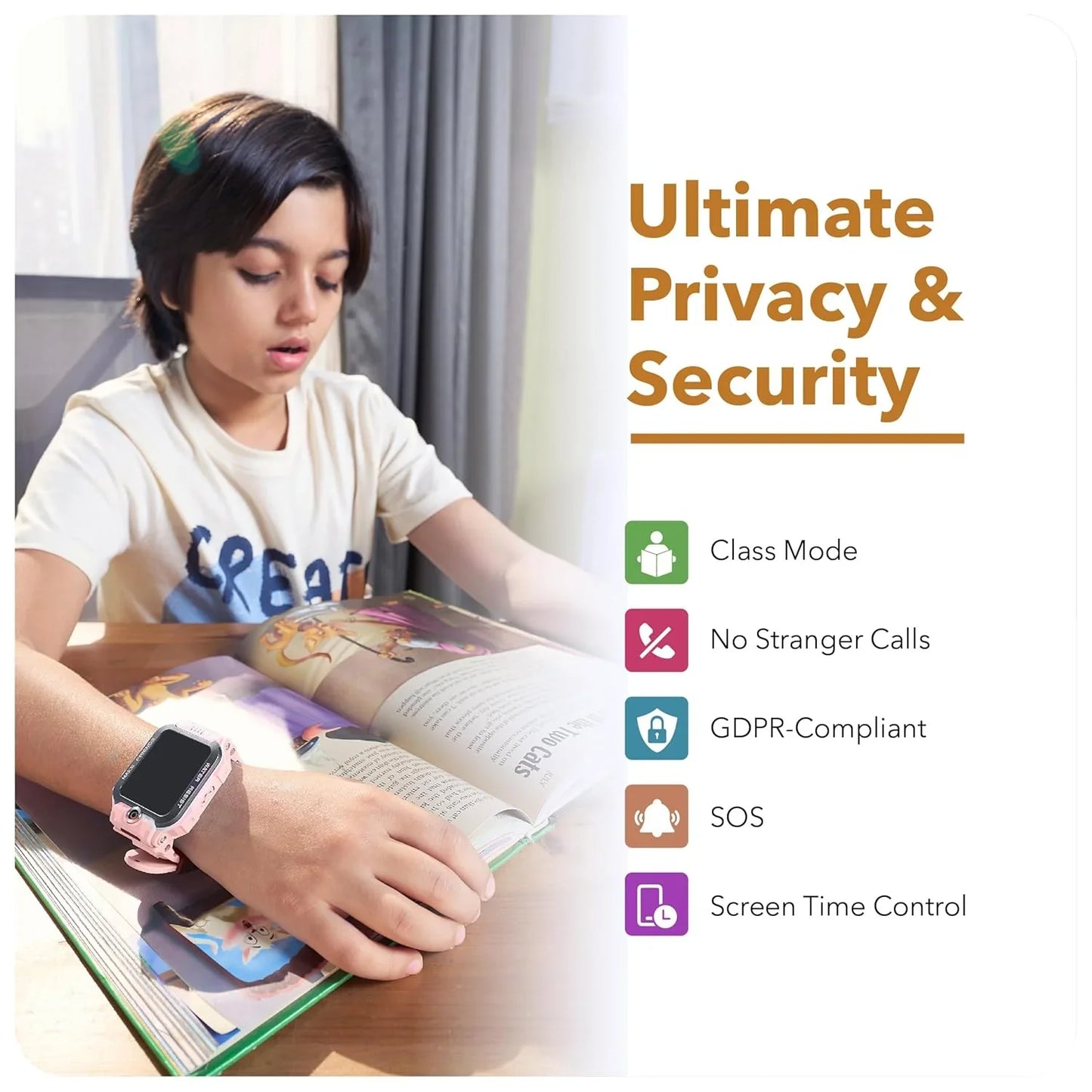 imoo Kids Watch Phone Z7 [4G Cellular + GPS + Health], 4G Smartwatch, HD Video & Voice Call, GPS Enabled with 14 Days Historical Track, Kids Emotion. - Jaiman Toys