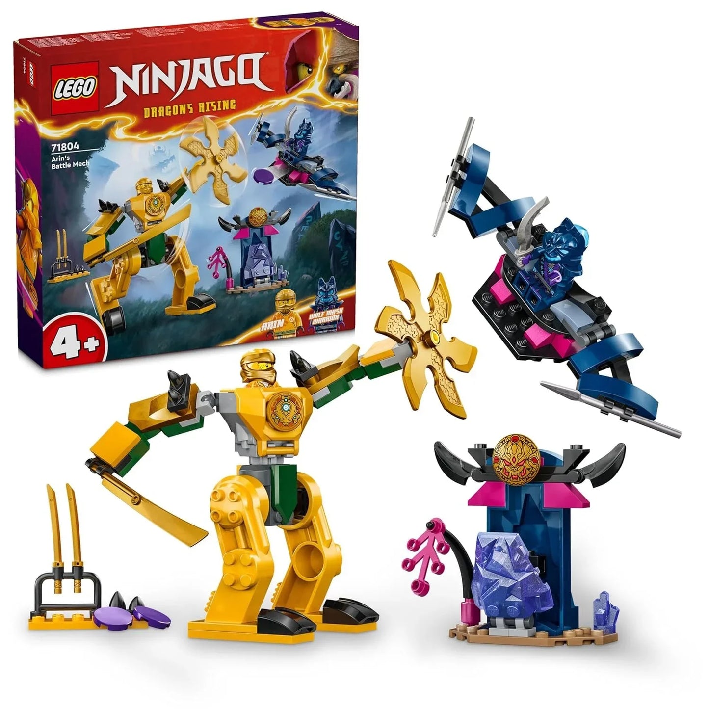 LEGO NINJAGO Arins Battle Mech Ninja Toy Set 71804 (104 Pieces) - Jaiman Toys