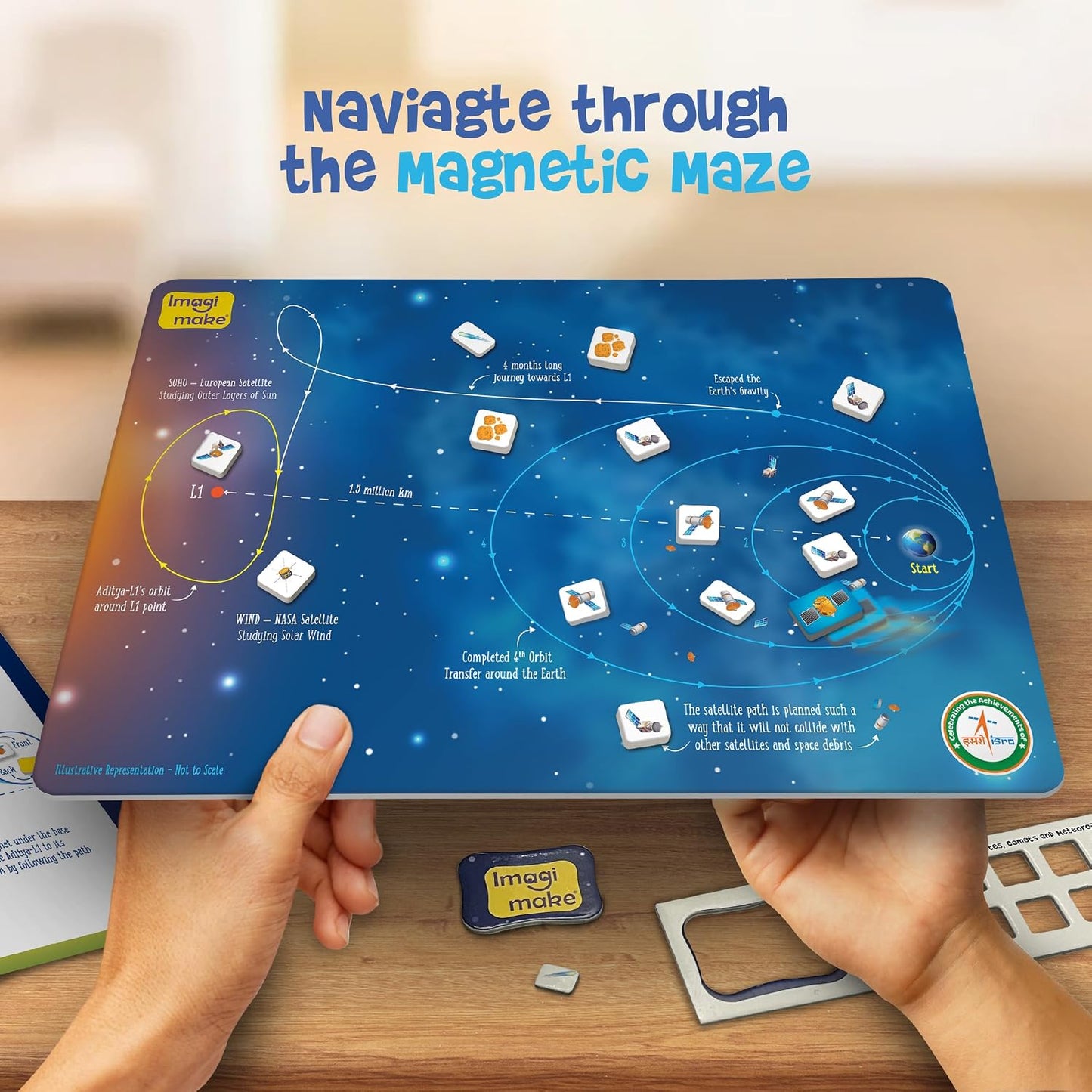 Imagi Make Mapology Mission Suryayaan Aditya-L1 50+ Pcs Rocket & Satellite Model Building Kit for Kids | Make 2 Models | Launch the Rocket & Navigate the Satellite | India’s Mission to the Sun Educational STEM Space Toy
