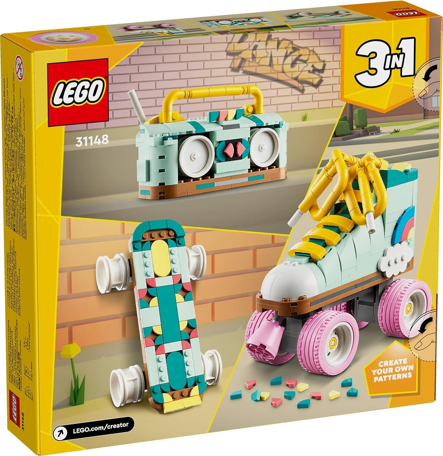 LEGO 31148 Retro Roller Skate 3in1 Toy (342 Pieces)