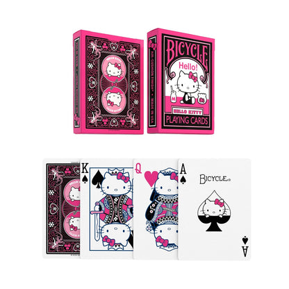 Bicycle Hello Kitty Playing Cards – Black & Pink Deck with Air-Cushion Finish