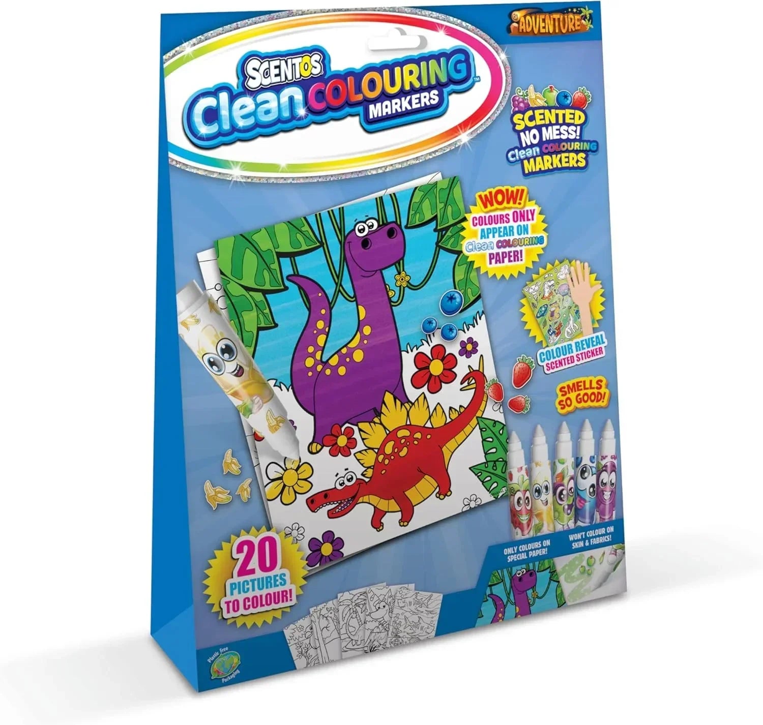 Scentos CleanColouring Markers Adventure Set Mess Free Scented Coloring Fun - Jaiman Toys