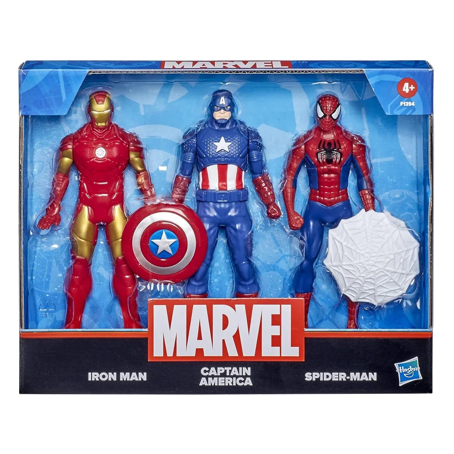 Marvel 6‑Inch Action Figure 3‑Pack – Iron Man, Spider‑Man & Captain America – For Kids 4+ - Jaiman Toys