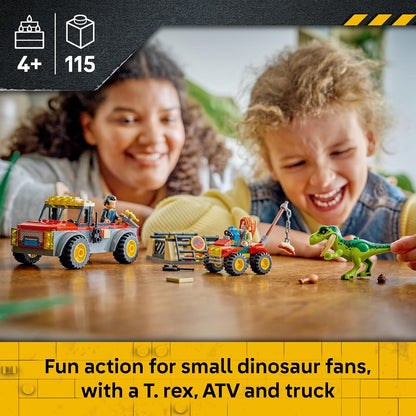 LEGO 77978 Jurassic World Young T. rex Transport Truck – Dinosaur Rescue Toy with Truck, ATV & 2 Minifigures, Ages 4+