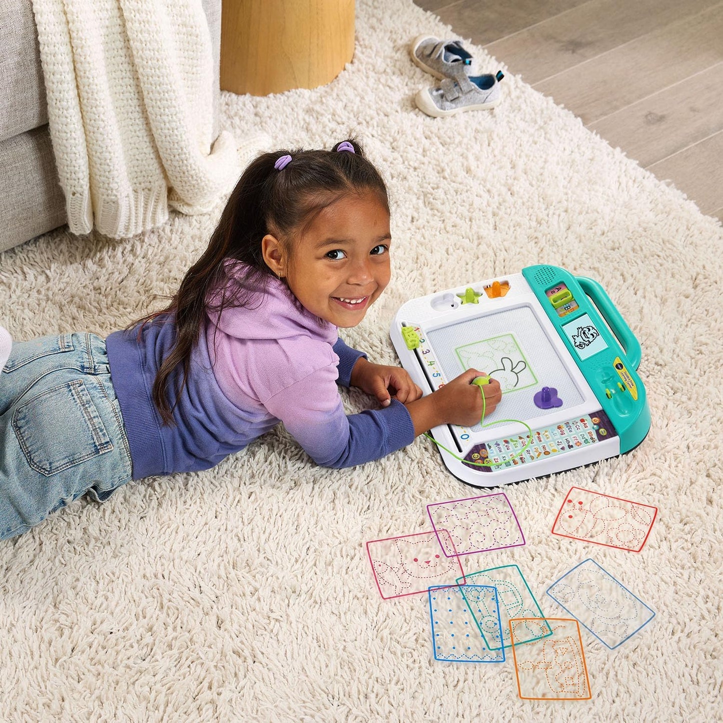 VTech Doodle & Draw Learning Center | Interactive Educational Writing & Drawing Board with LCD Screen, Stencils, Magnetic Stamps, Stylus & Learning Games | Preschool Learning Toy