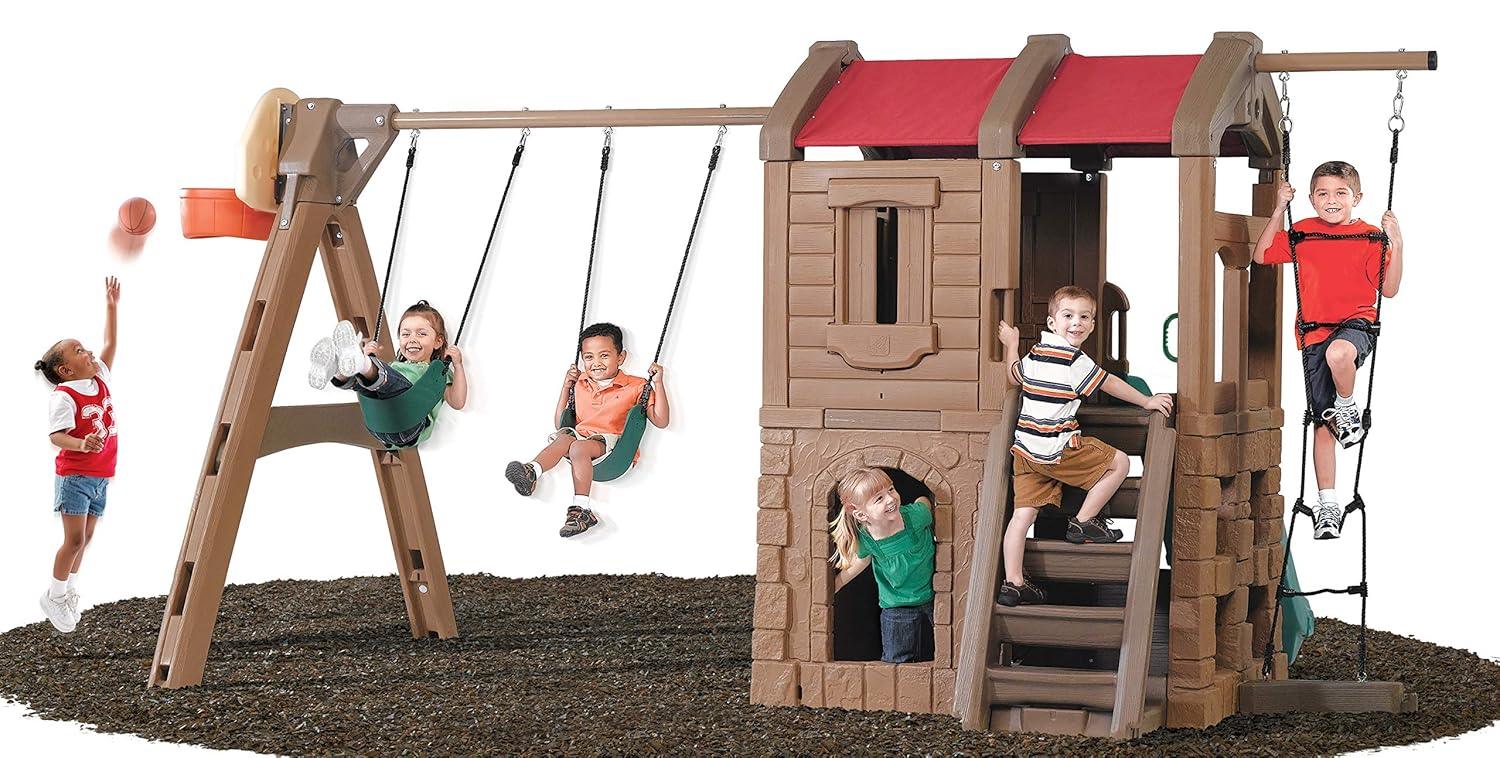 Step2 Naturally Playful Adventure Lodge Play Center | Indoor & Outdoor Kids Playhouse - Jaiman Toys