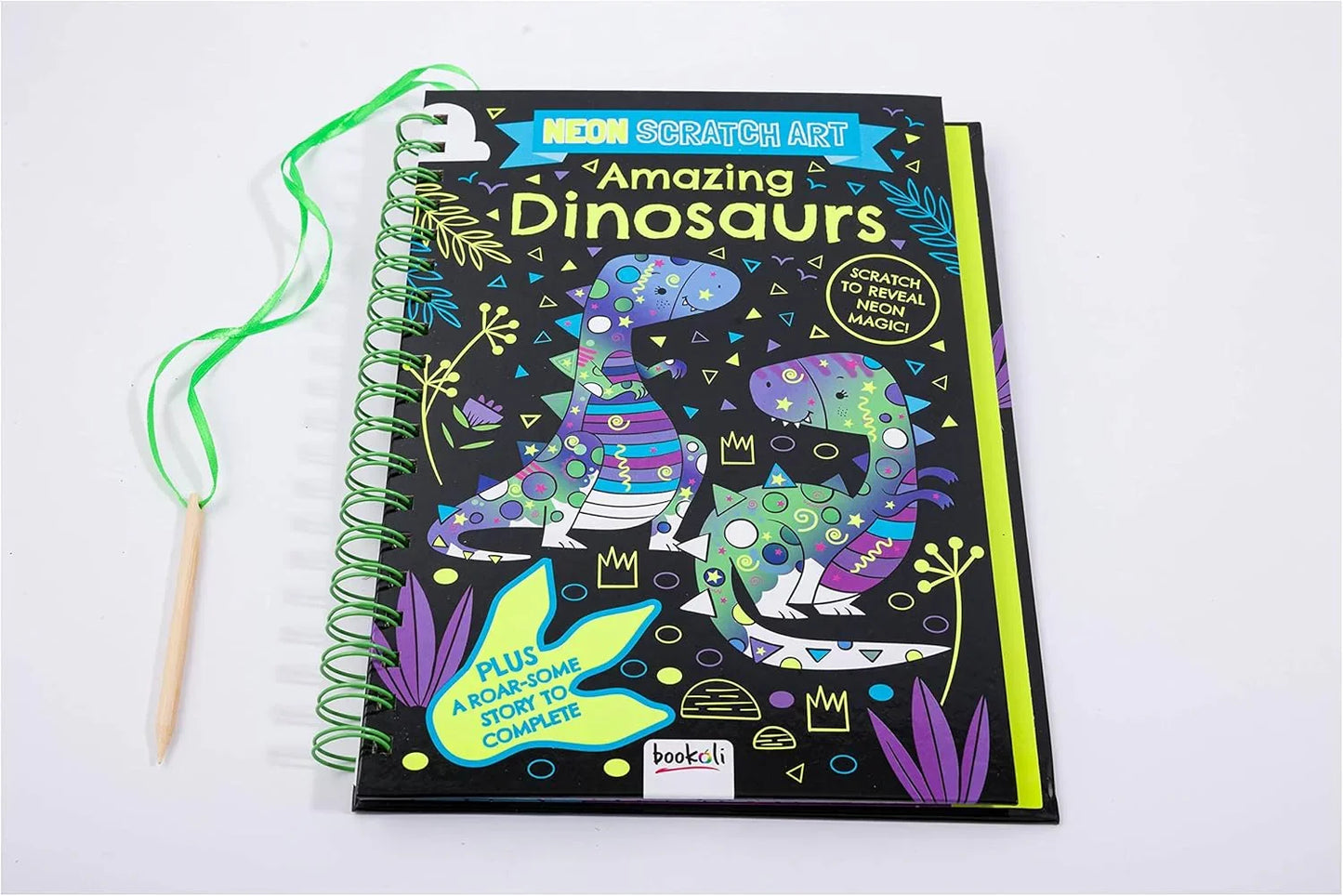 Dinosaur Scratch Art Activity Book for Kids –  Scratch Pages, Colouring Sheets, Stylus & Bonus Story