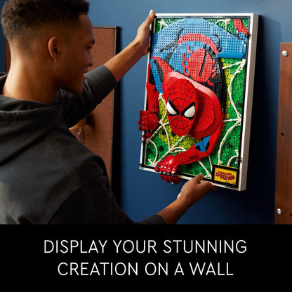 BOX DAMAGE - LEGO Art The Amazing Spider-Man 31209 Build &amp; Display Home Decor Wall Art Kit, Nostalgic Super Hero Gift for Adults or Back to School Gift for Teen Spider-Man Fans
