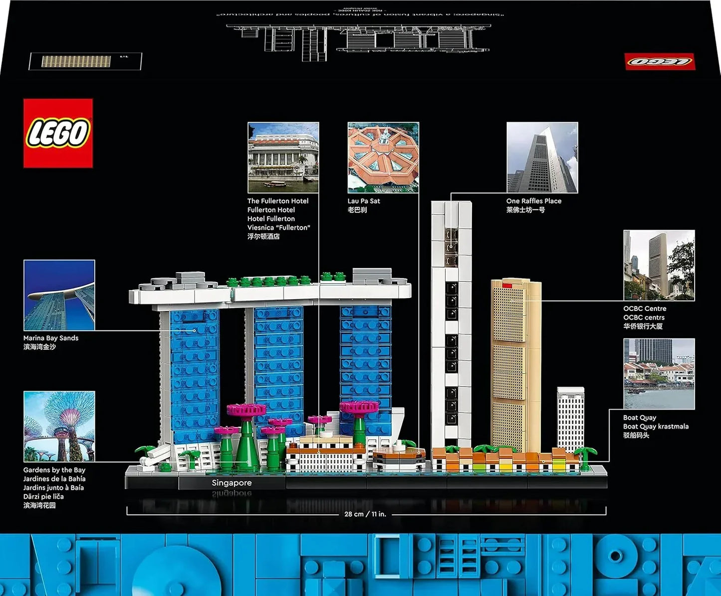 LEGO Architecture 21057  Skyline Collection: Singapore Building Kit; Collectible Display Model for Adults (827 Pieces)