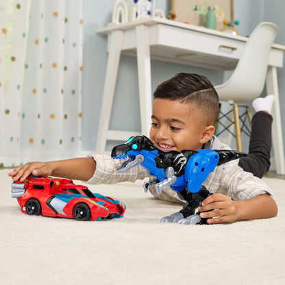 VTech Switch & Go Boost Thunder the T-Rex | 2-in-1 Transforming T-Rex, Race Car & Powerful Dragon | Lights, Sounds & Interactive Dinosaur Toy for Kids 4+ Years