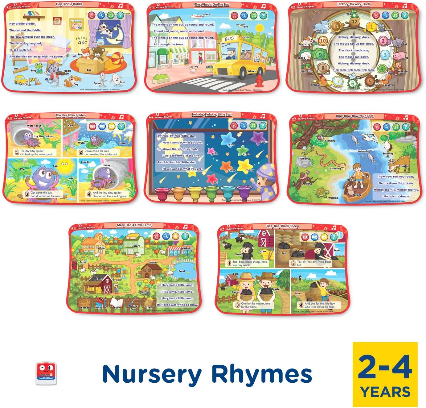 VTech Touch & Learn Activity Desk Deluxe 4-in-1 Pre-Kindergarten Expansion Pack Bundle | 32 Interactive Pages | Educational Learning Cartridge Set for Kids Age 2–4 Years