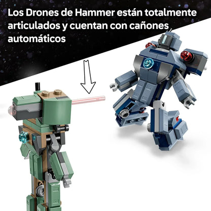 LEGO 76320 Marvel Iron Man & War Machine vs. Hammer Drones Building Set | Super Hero Battle Toy for Kids 7+ | Action Figures & Buildable Drones