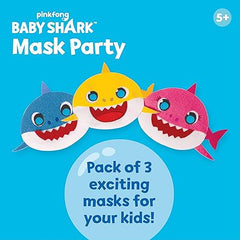 Funskool Handycrafts Baby Shark Mask Making Kit for Kids | DIY Make Your Own 3 Soft Baby Shark Masks | Creative Art & Craft Activity Set | Baby Shark Birthday Party Supplies, Games & Activities | Craft Kit for Boys & Girls Ages