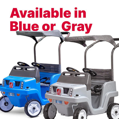 Step2 Side-by-Side Push Around SUV Ride-On Car for Kids | 2-Seater Push Car with Seat Belts, Dual Steering Wheels, Horns & Adjustable Canopy – Blue
