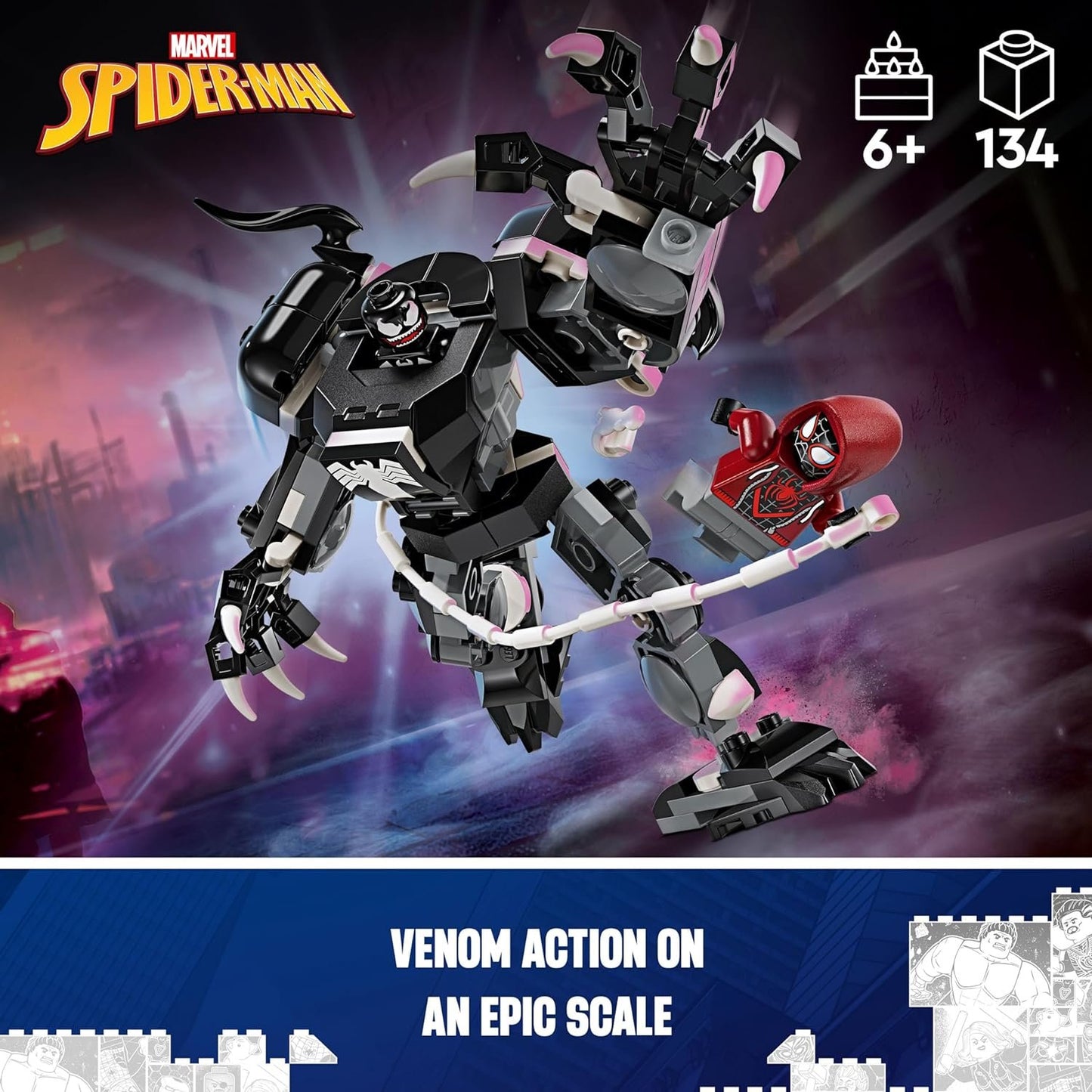 LEGO Marvel Venom Mech Armor vs. Miles Morales 76276 (134 Pieces)