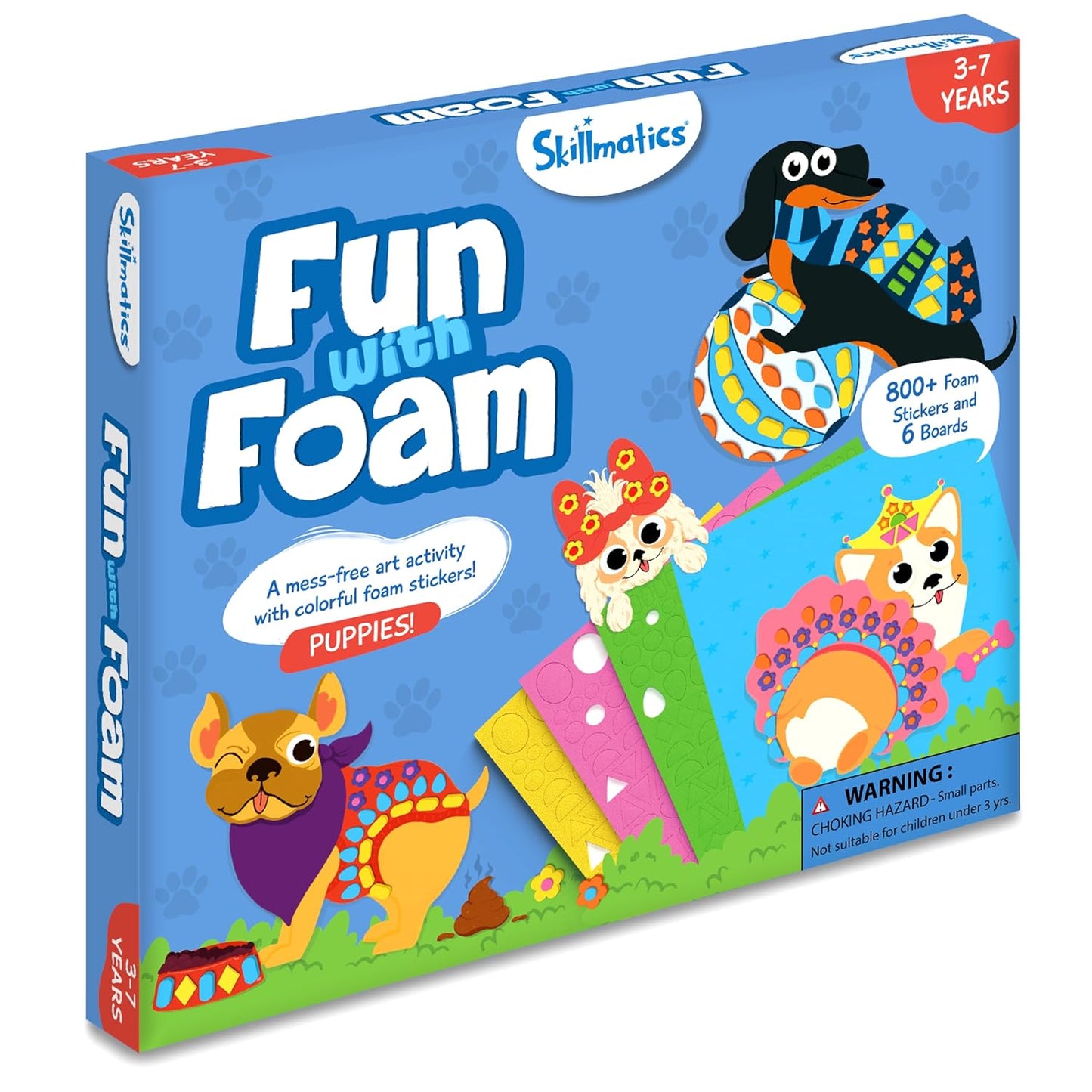 Skillmatics Art Activity - Fun With Foam Puppies, No Mess Sticker Art For Kids, Craft Kits, Diy Activity, Gifts For Boys & Girls Ages 3, 4, 5, 6, 7, Travel Toys, Multicolor