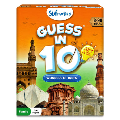 Skillmatics Card Game - Guess in 10 Wonders of India, Perfect for Boys, Girls, Kids, and Families Who Love, Educational Games, Board Games, Gifts for Ages 8, 9, 10 and Up