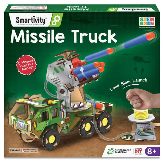 Smartivity DIY Military Vehicle STEM Set – Army Truck with Missile Launch for Kids 8–14 - Jaiman Toys
