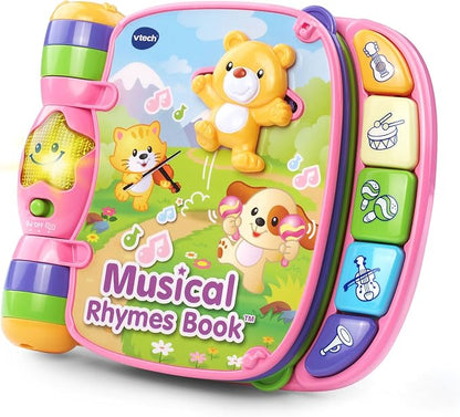 VTech Musical Rhymes Book | Interactive Learning Book with Songs, Lights, Instrument Buttons & Nursery Rhymes | Pink