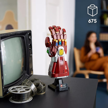 LEGO 76223 Nano Gauntlet, Iron Man Model with Infinity Stones, Avengers