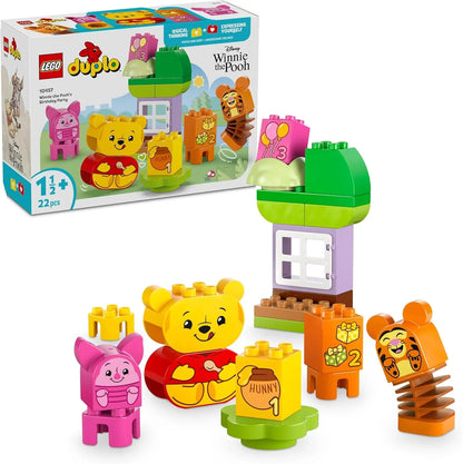 LEGO DUPLO 10457 Disney Winnie the Pooh’s Birthday Party Building Toy - Educational Playset with 3 Figures incl. Tigger and Piglet - Birthday Gift Idea for 1.5 Plus Year Old Toddlers, Boys & Girls