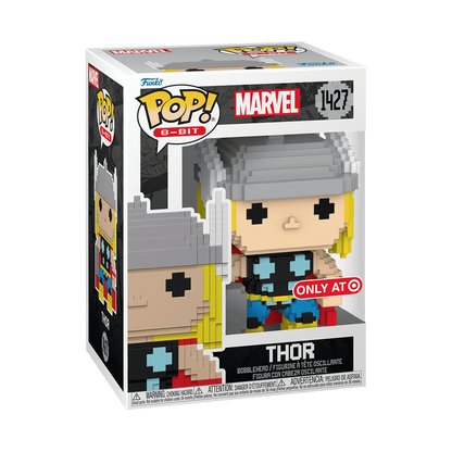 Funko Pop 8-Bit Marvel Thor #1427 Vinyl Bobblehead Figure – Retro Pixel Style Marvel Superhero Collectible with Window Display Box