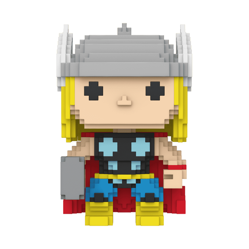 Funko Pop 8-Bit Marvel Thor #1427 Vinyl Bobblehead Figure – Retro Pixel Style Marvel Superhero Collectible with Window Display Box