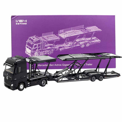 UNIQUE MODELS x Tiny 1:64 Mercedes-Benz Actros MP5 Black City Transporter Die-Cast Truck Model