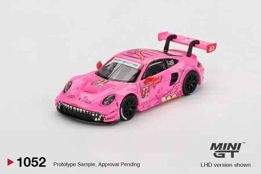 Mini GT 1:64 Roxy Porsche 911 GT3 R #77 IMSA 2024 & Mazda Miata MX-5 NA Yellow Diecast Duo