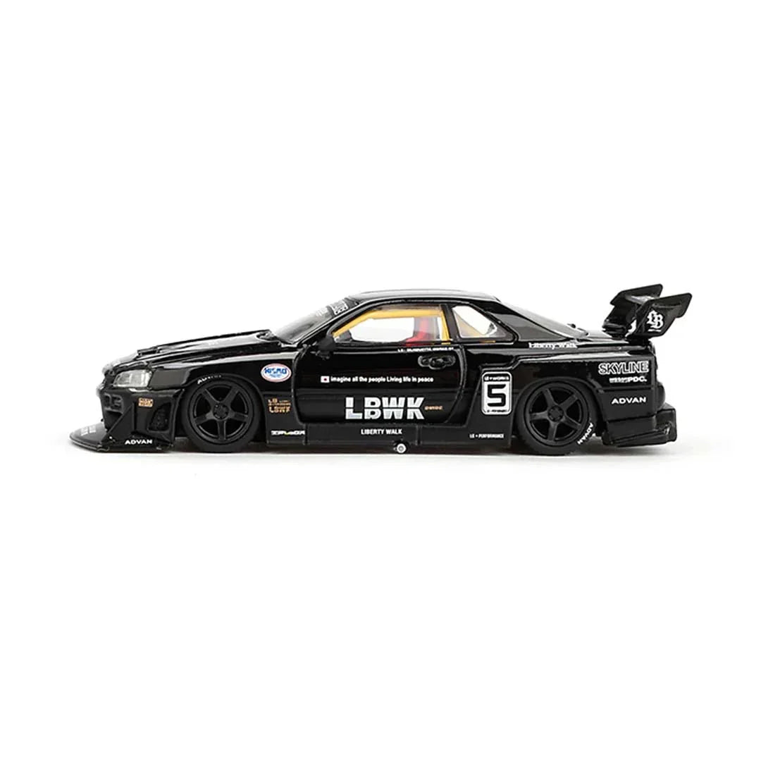 Mini GT 1/64 Nissan LB-ER34 Super Silhouette SKYLINE Black RHD Diecast Scale Model Car - Jaiman Toys