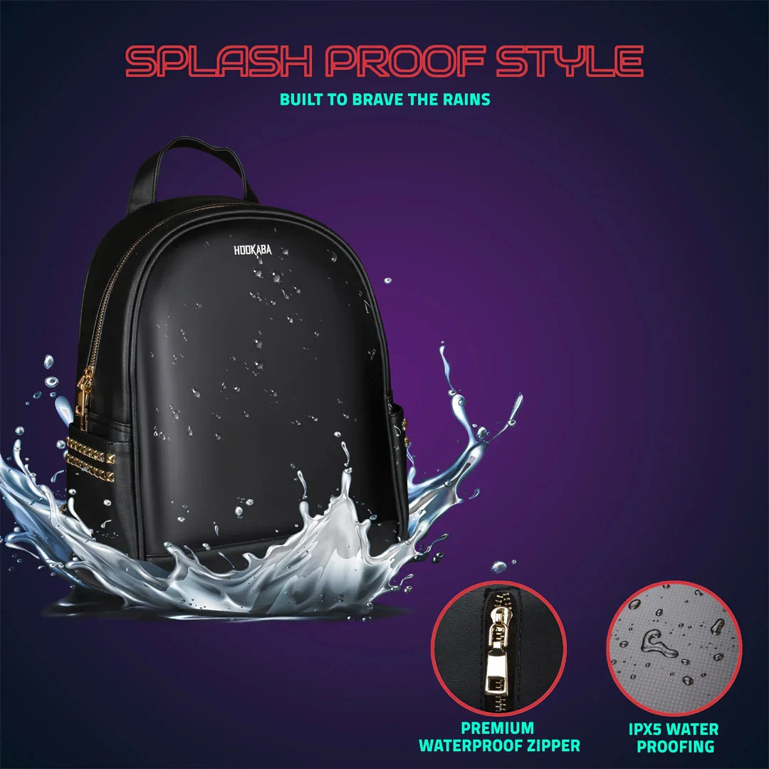 HOOKABA Dazz Roll Women’s LED Backpack – App-Controlled Pixel Display, Stylish Waterproof Bag (14L) -Black - Jaiman Toys