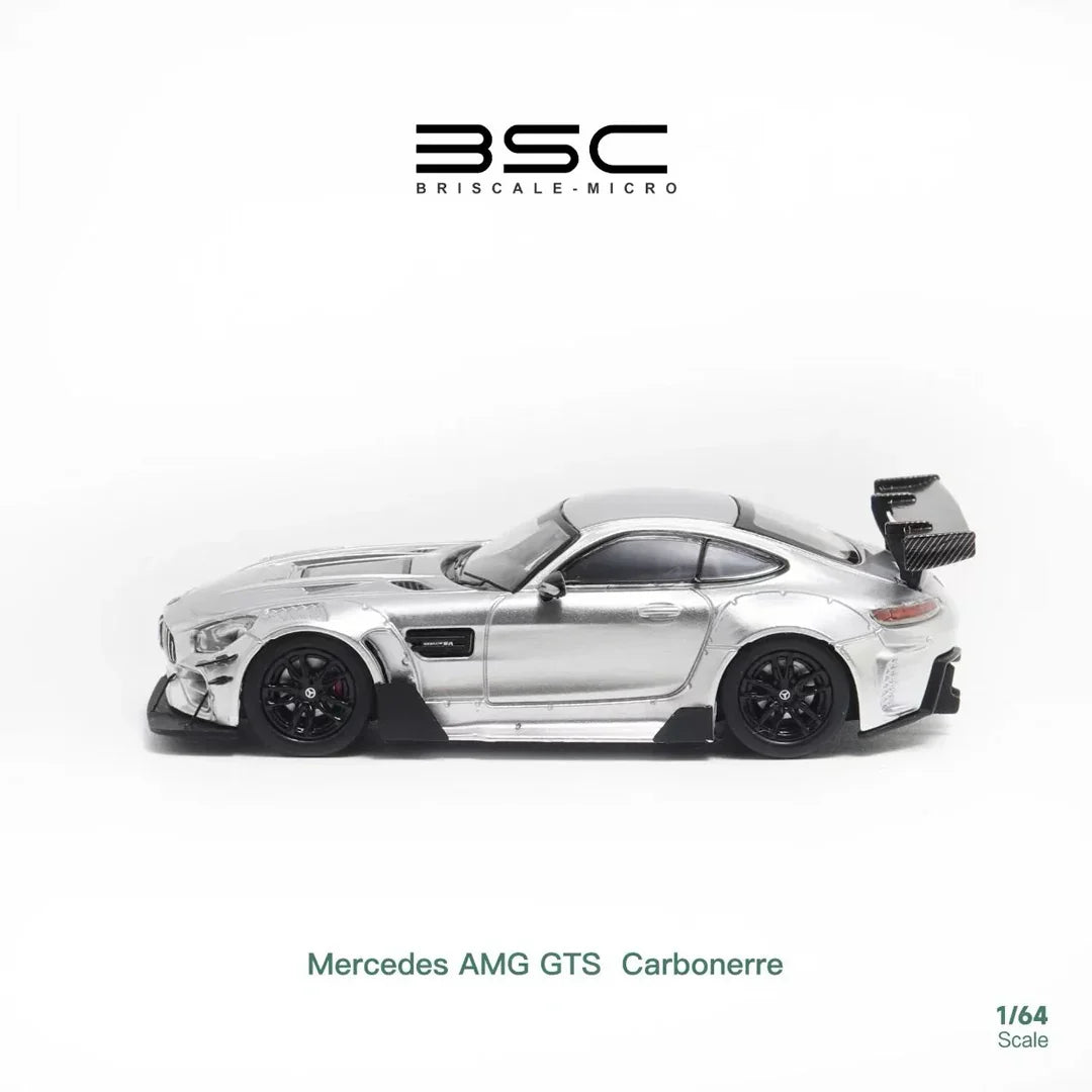 BSC 1:64 Mercedes-Benz AMG GTS Carbonerre – Diecast Collectible Car Model - Silver - Jaiman Toys