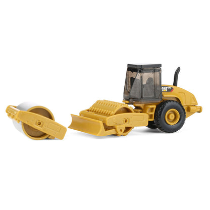 CAT Diecast Masters Real Replicas 84662CS 9CS56 Roller 1:87 Scale Die-Cast Construction Vehicle with Interchangeable Front Attachment – Yellow, Ages 8+