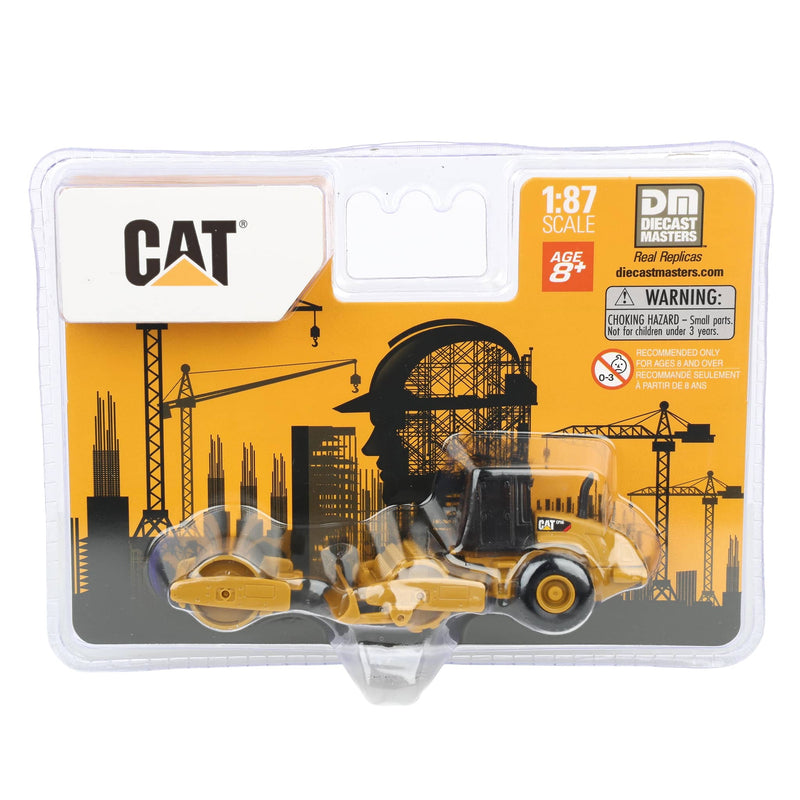 CAT Diecast Masters Real Replicas 84662CS 9CS56 Roller 1:87 Scale Die-Cast Construction Vehicle with Interchangeable Front Attachment – Yellow, Ages 8+