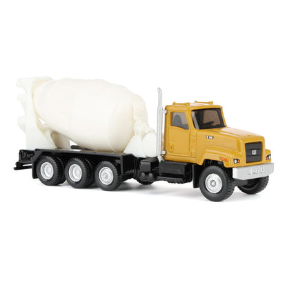 CAT Diecast Masters Real Replicas 84664CS CT681 Concrete Mixer Truck 1:87 Scale Die-Cast Model for HO Layouts, Construction Dioramas, Collectors & Display – Yellow/White, Ages 8+
