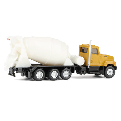 CAT Diecast Masters Real Replicas 84664CS CT681 Concrete Mixer Truck 1:87 Scale Die-Cast Model for HO Layouts, Construction Dioramas, Collectors & Display – Yellow/White, Ages 8+