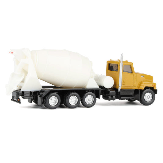 CAT Diecast Masters Real Replicas 84664CS CT681 Concrete Mixer Truck 1:87 Scale Die-Cast Model for HO Layouts, Construction Dioramas, Collectors & Display – Yellow/White, Ages 8+