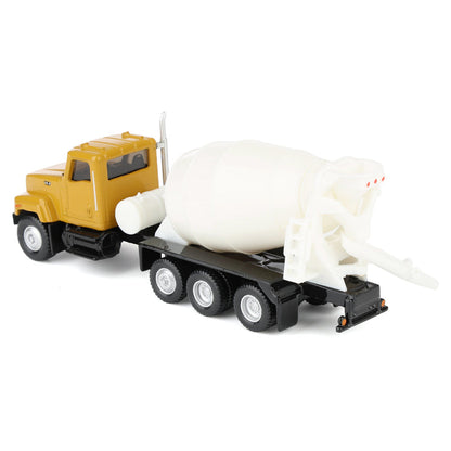 CAT Diecast Masters Real Replicas 84664CS CT681 Concrete Mixer Truck 1:87 Scale Die-Cast Model for HO Layouts, Construction Dioramas, Collectors & Display – Yellow/White, Ages 8+