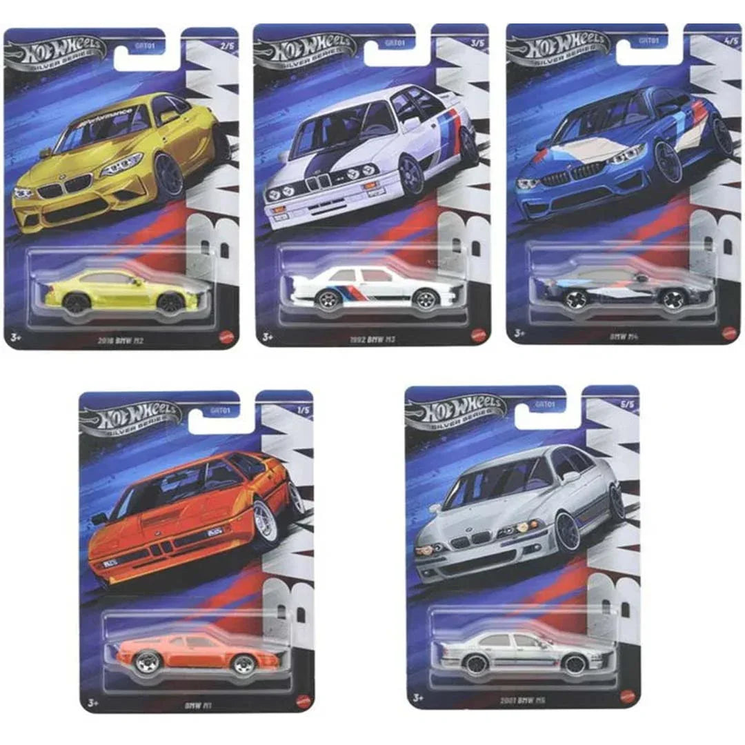 Hot Wheels 2025 BMW Silver Celebration Series 1:64 Scale - Set Of 5 Cars - Jaiman Toys