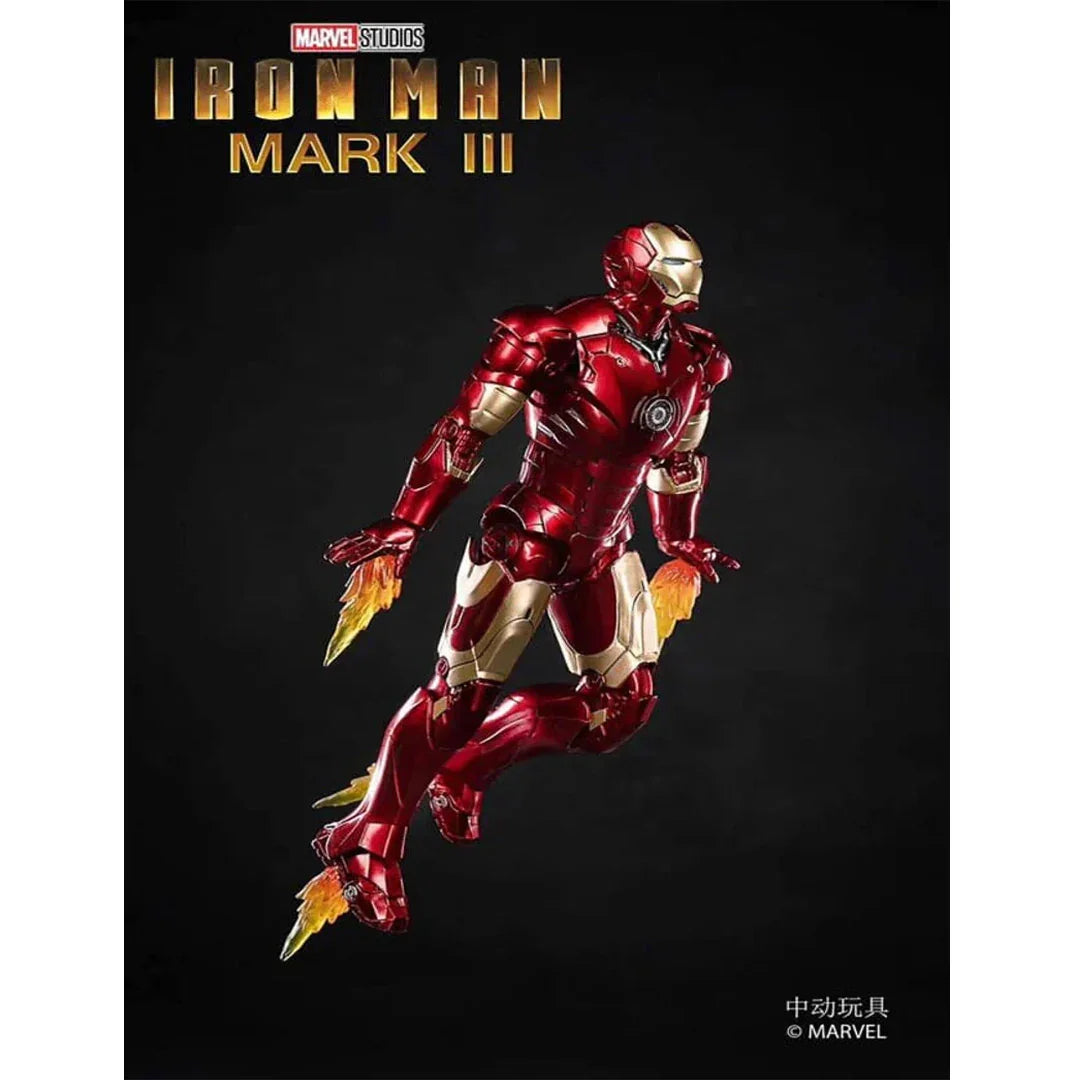 ZD Toys 1/10 Iron Man Mark III Luminous Version Action Figure – Marvel Studios (With Light-Up Function) 1907-03 - Jaiman Toys