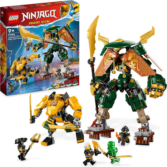 LEGO NINJAGO Lloyd and Arin’s Ninja Team Mechs Building Toy Set, (71794) Featuring 2 Battle Mechs and 5 Minifigures, Gift for Imaginative Boys and Girls Ages 9+