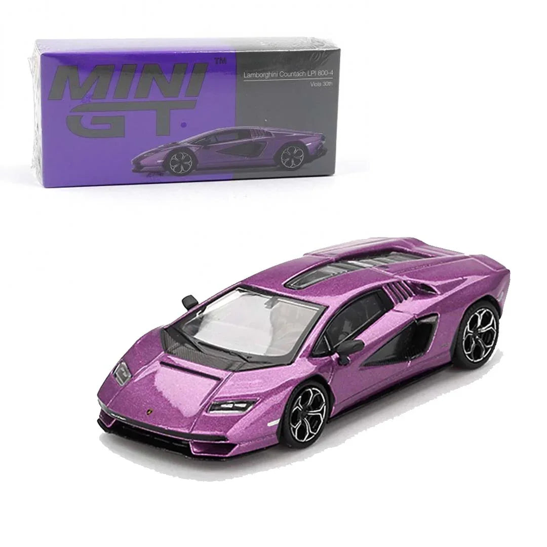 Mini GT 1/64 Lamborghini Countach LPI 800-4 Viola 30th LHD Diecast Scale Model Car - Jaiman Toys