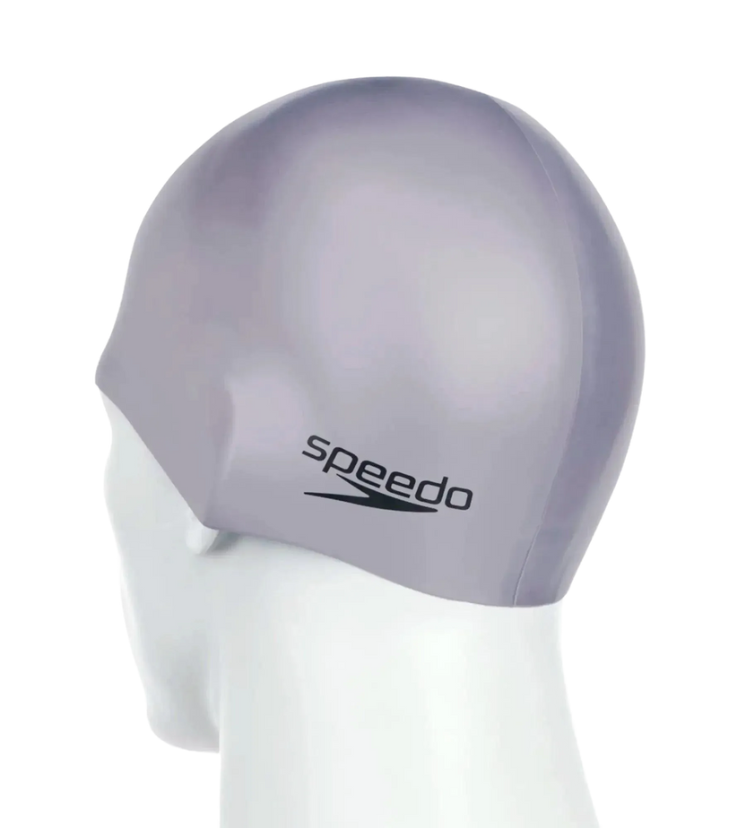 Speedo Unisex Moulded Silicone Swim Cap for Men and Women – Grey