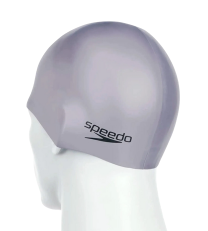 Speedo Unisex Moulded Silicone Swim Cap for Men and Women – Grey