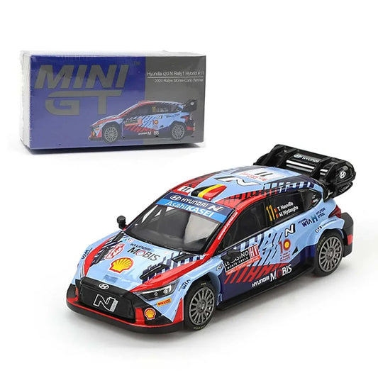 Mini GT 1/64 Hyundai i20 N Rally1 Hybrid #11 2024 Rallye Monte-Carlo Winner LHD Diecast Scale Model Car - Jaiman Toys