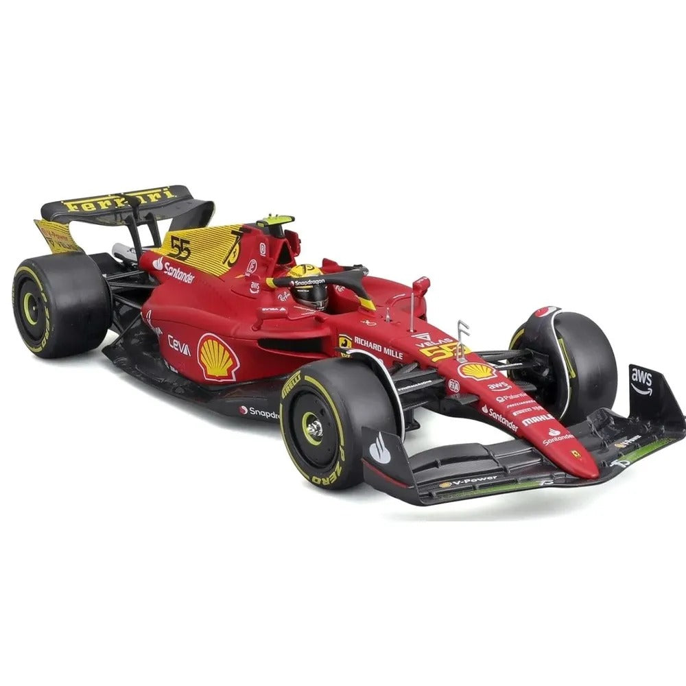 Bburago 1/24 Scale 2022 Ferrari F1-75 #55 Carlos Sainz Formula 1 Car Model for 14+